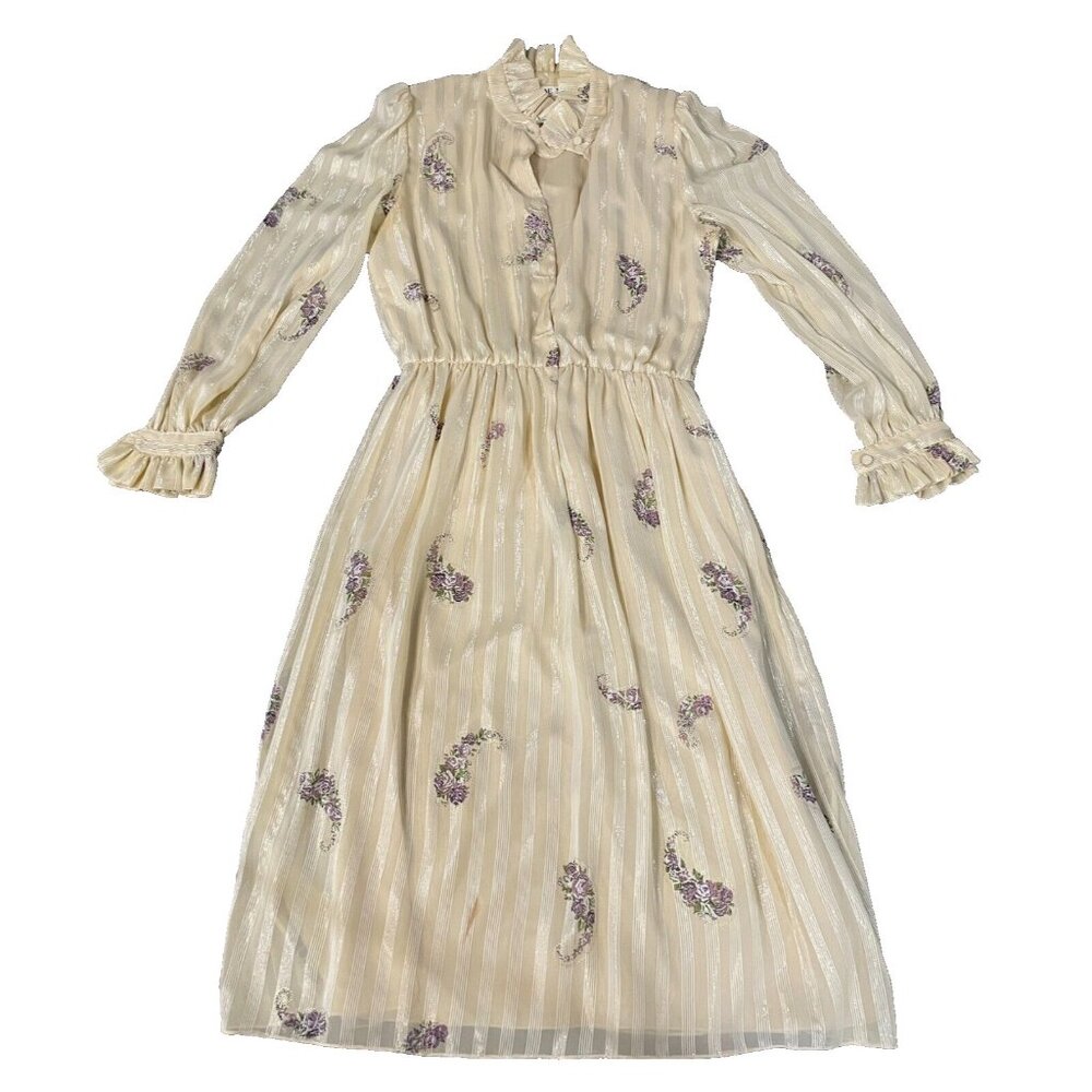 Hanae Mori Vintage Dress Lovely Details floral one of a kind rare dress 12